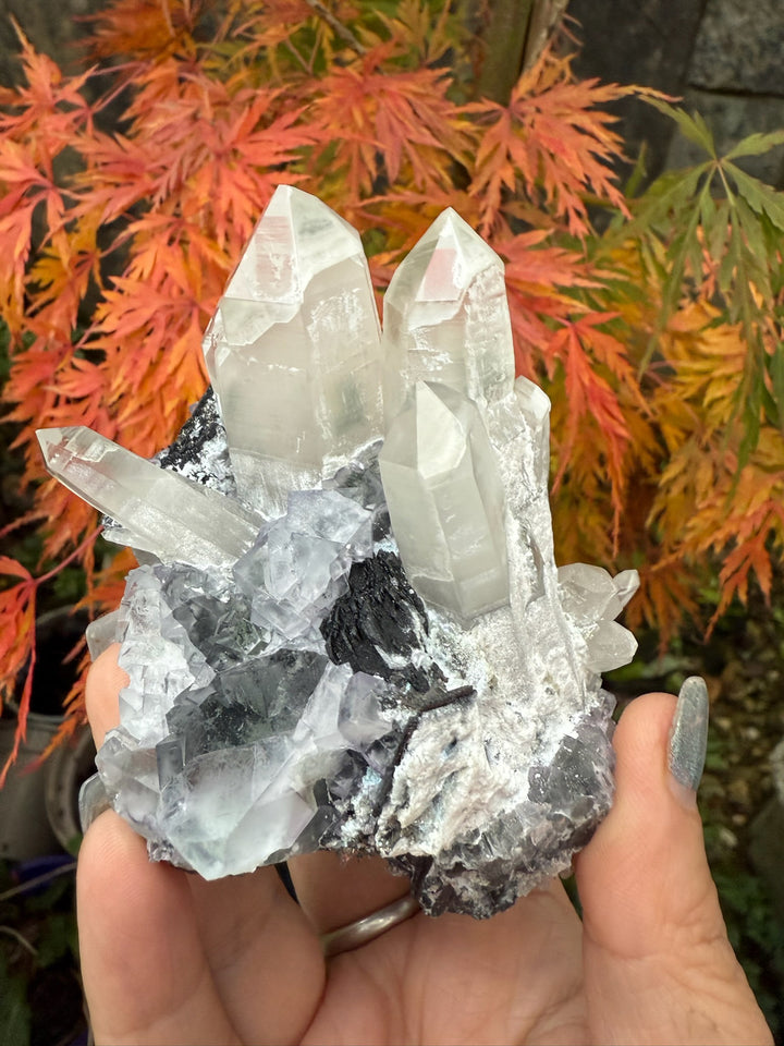 Quartz Specular Hematite and Yaogangxian Fluorite Specimen