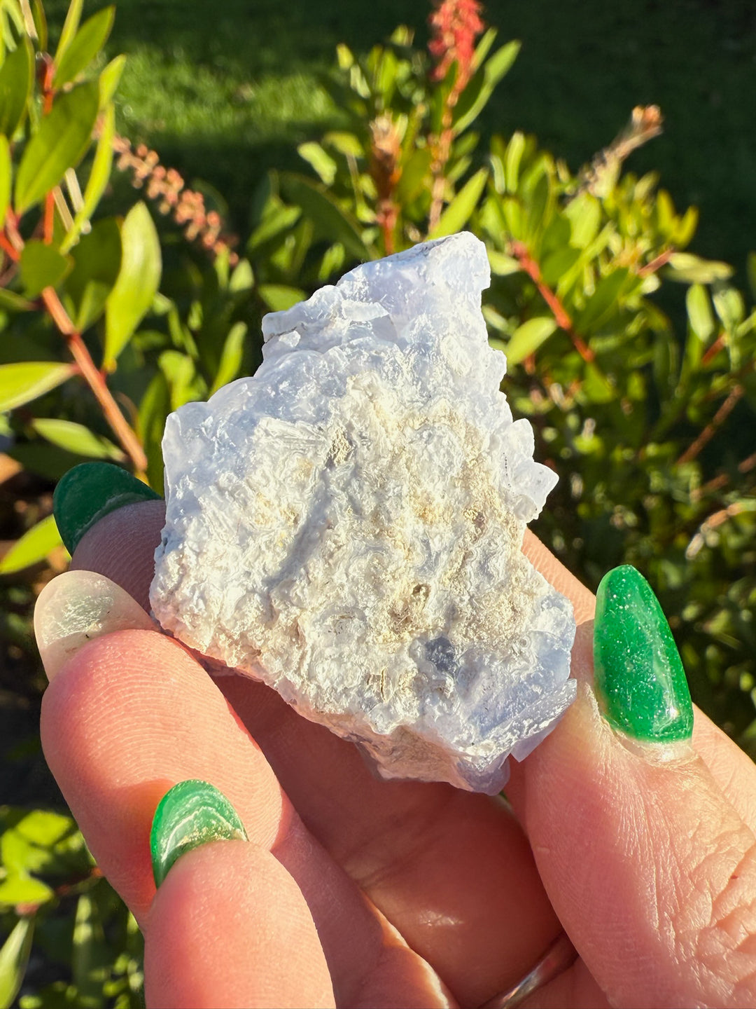 Rare Druzy Botryoidal Blue chalcedony Pseudomorph after Anhydrite