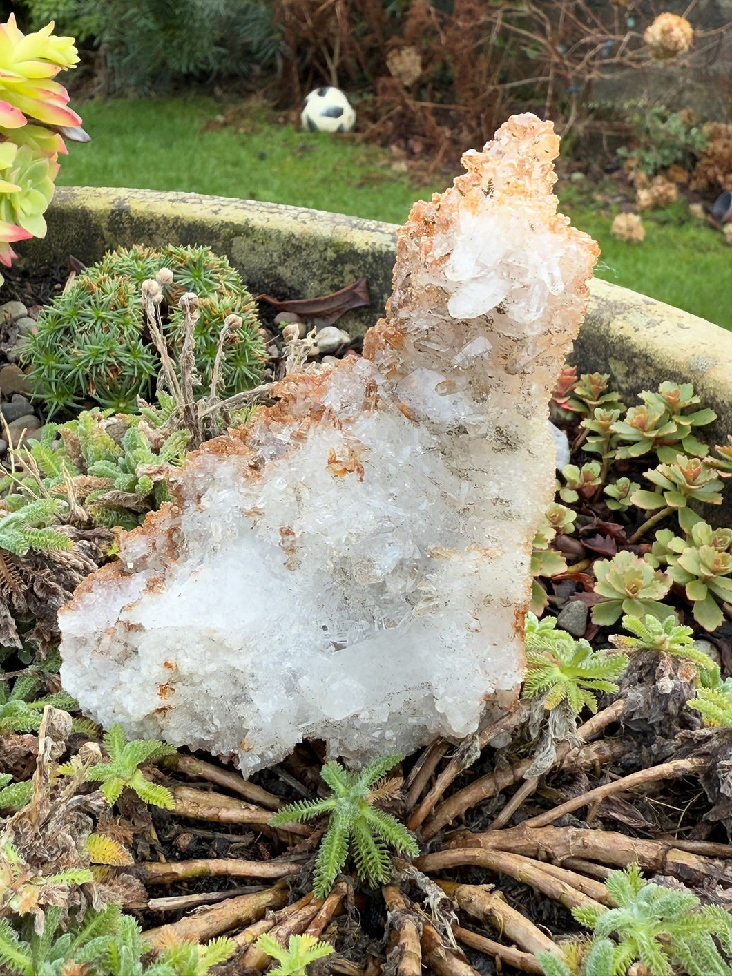 Large Sparkly Apophylite on Quartz Specimen