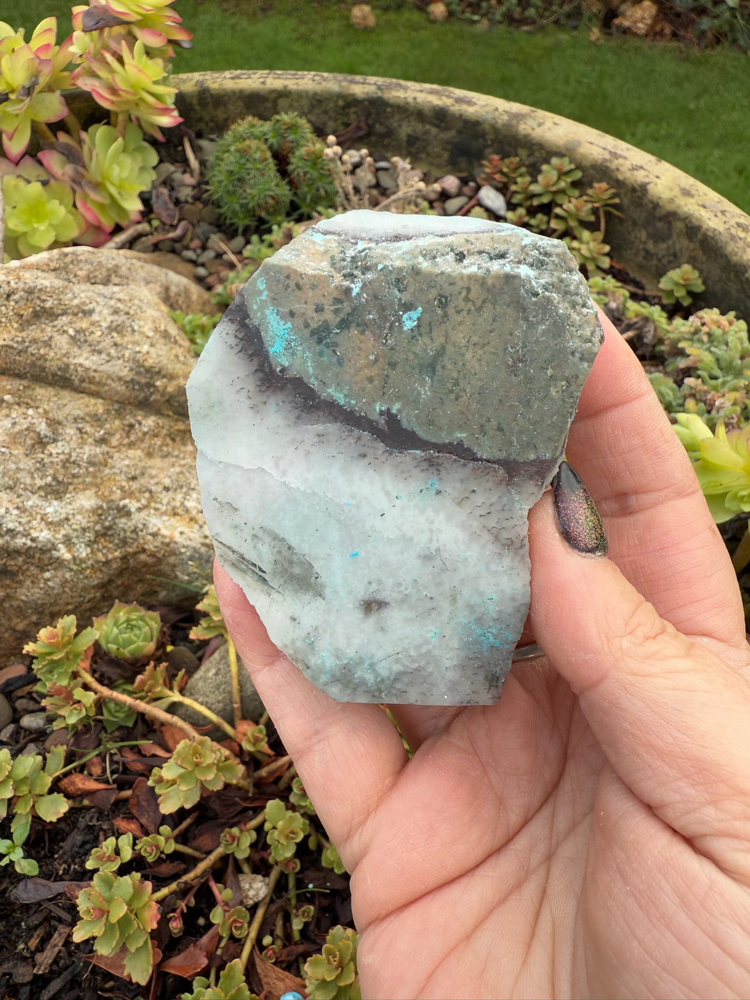 Chrysocolla on Quartz Specimen