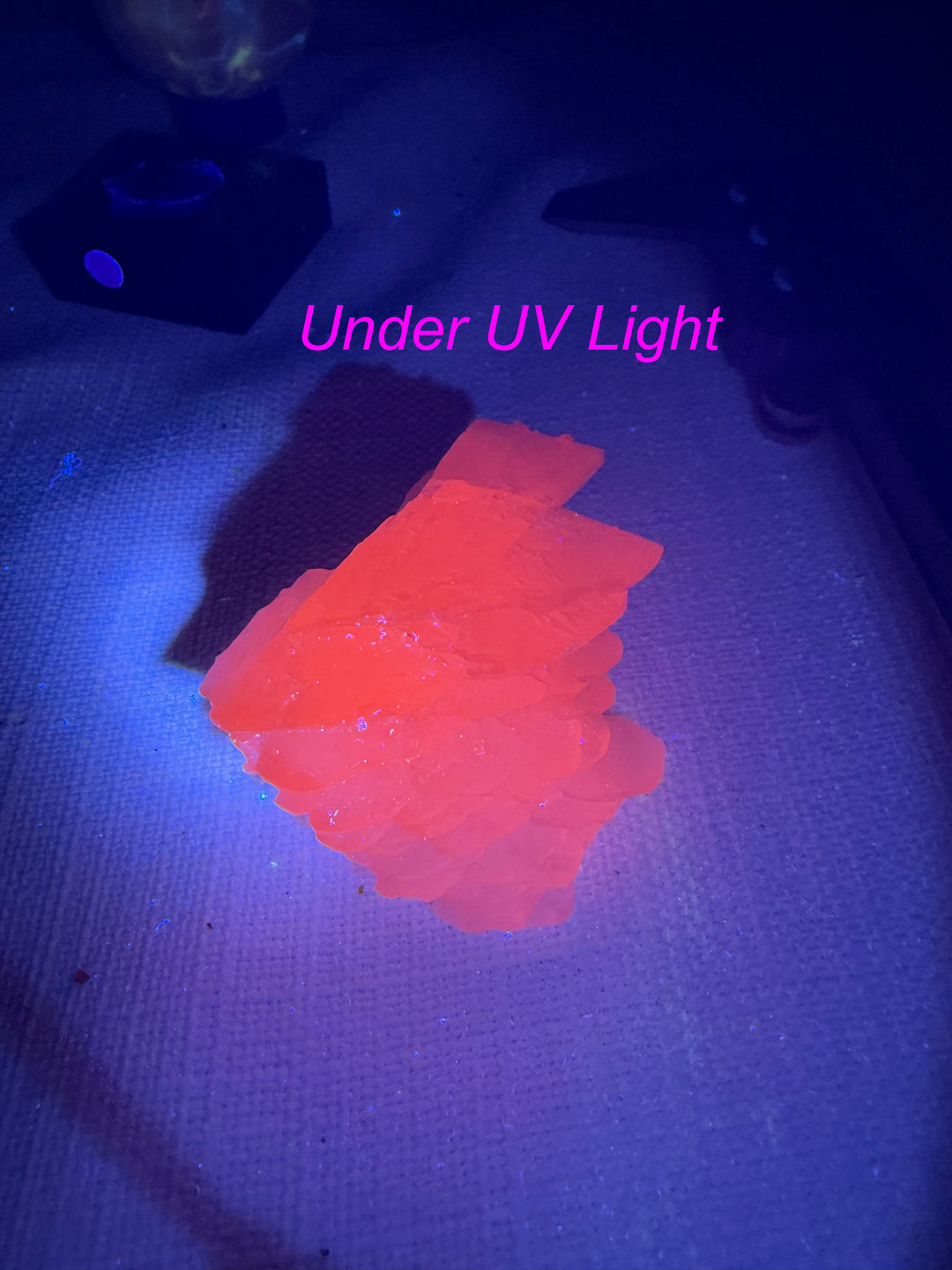 UV Reactive Pink Pagoda Calcite Specimen