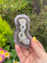 Load image into Gallery viewer, Amethyst Stalactite Slice Specimen
