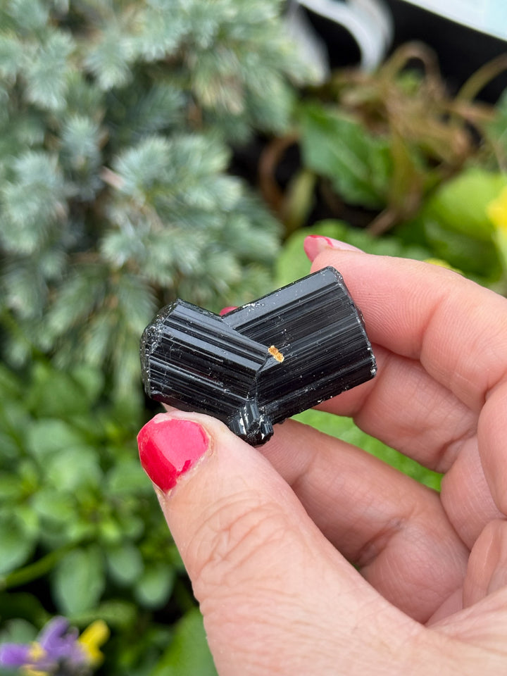 Terminated Black Tourmaline Twin Specimen