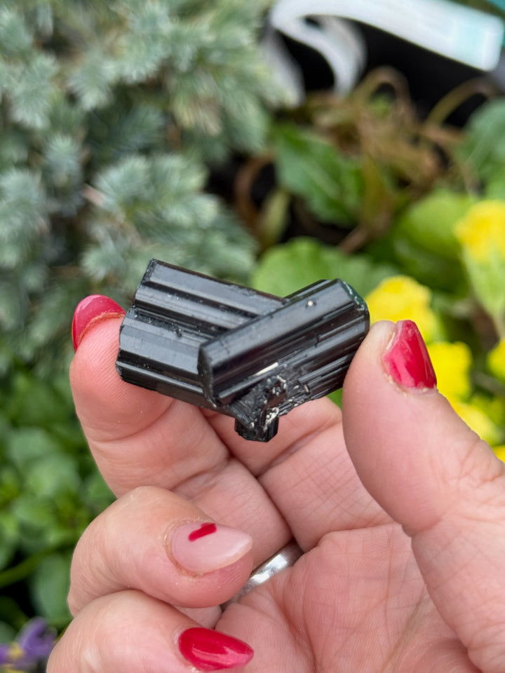 Terminated Black Tourmaline Twin Specimen