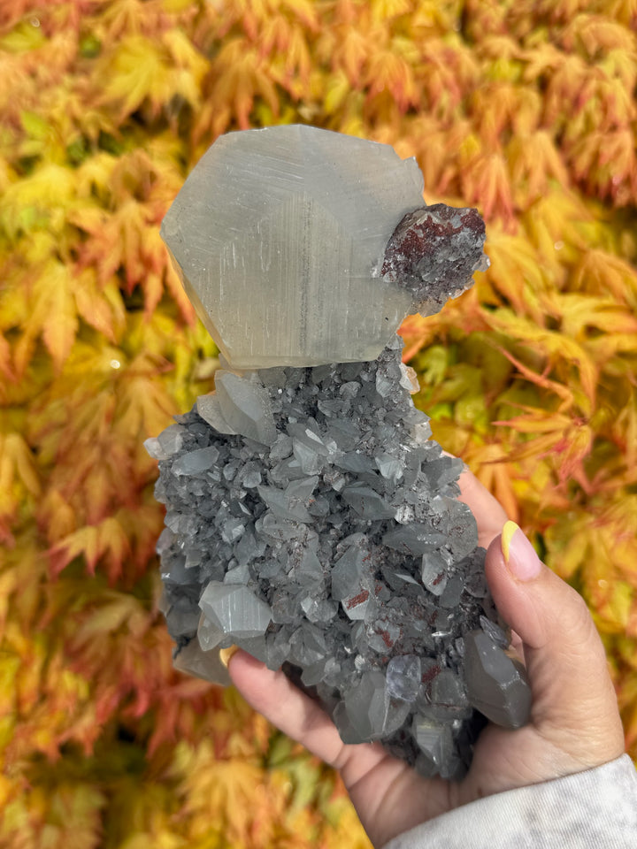 Incredible UV Benz Calcite with Fluorite Pyrite and Quartz Specimen