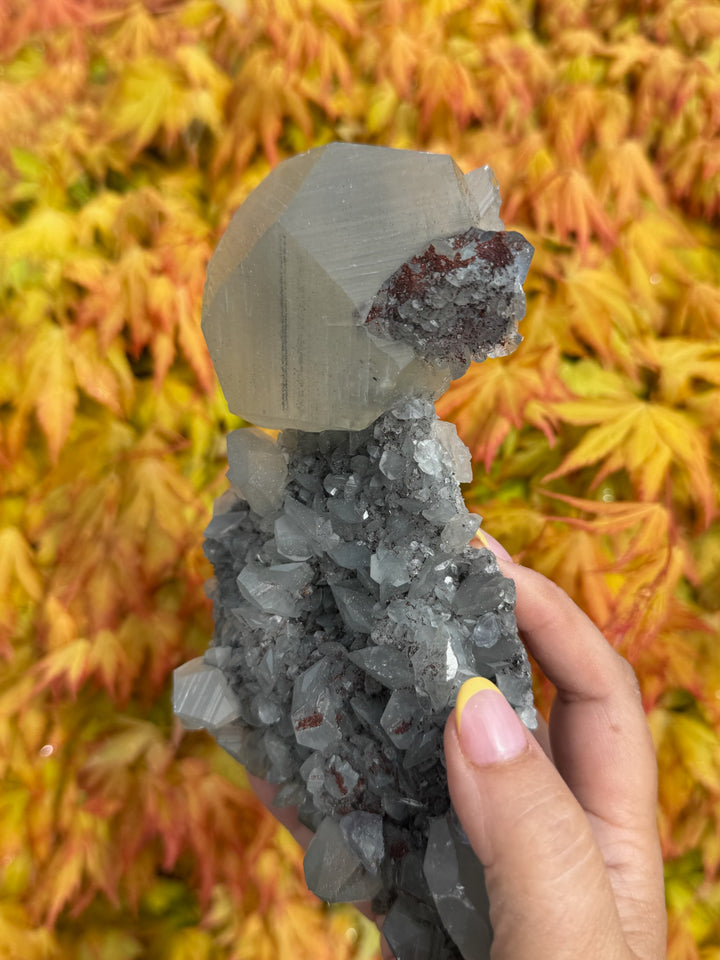 Incredible UV Benz Calcite with Fluorite Pyrite and Quartz Specimen