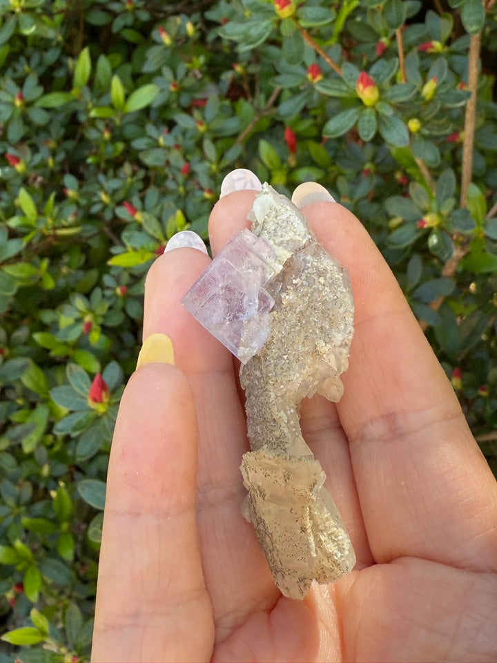 Yaogangxian Fluorite on Quartz Specimen with Calcite