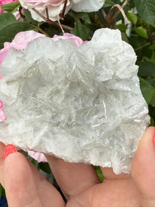 White Calcite Cluster Specimen with Pyrite Dusting