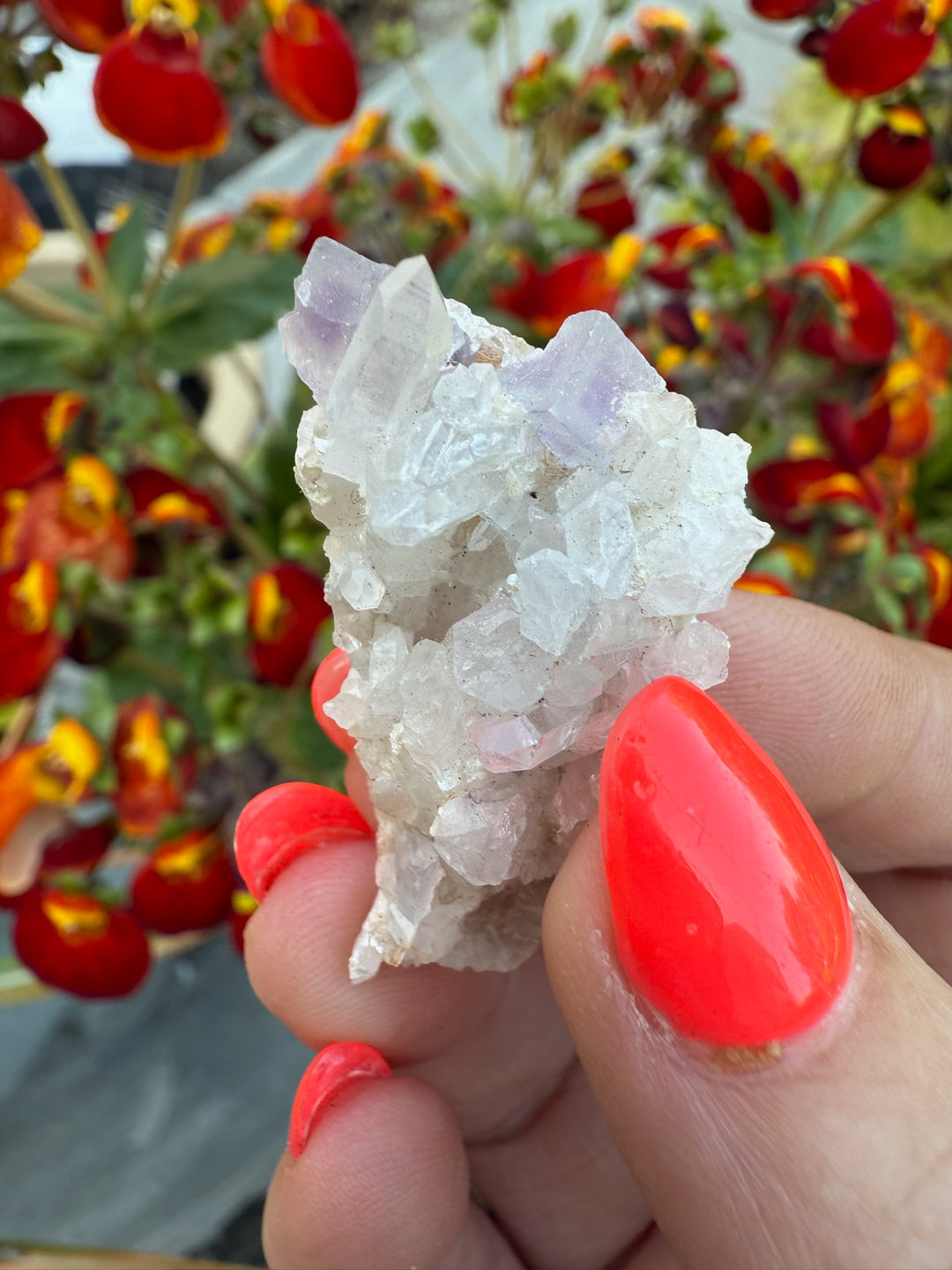 Zoned Fluorite on Quartz Specimen From Peru