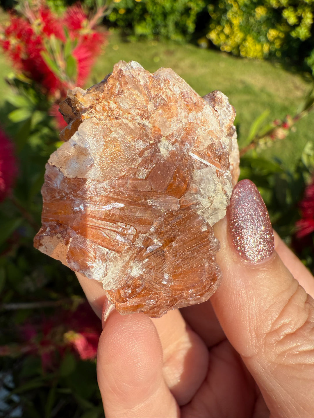 Gypsum on Fluorite Specimen