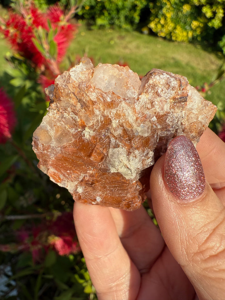Gypsum on Fluorite Specimen