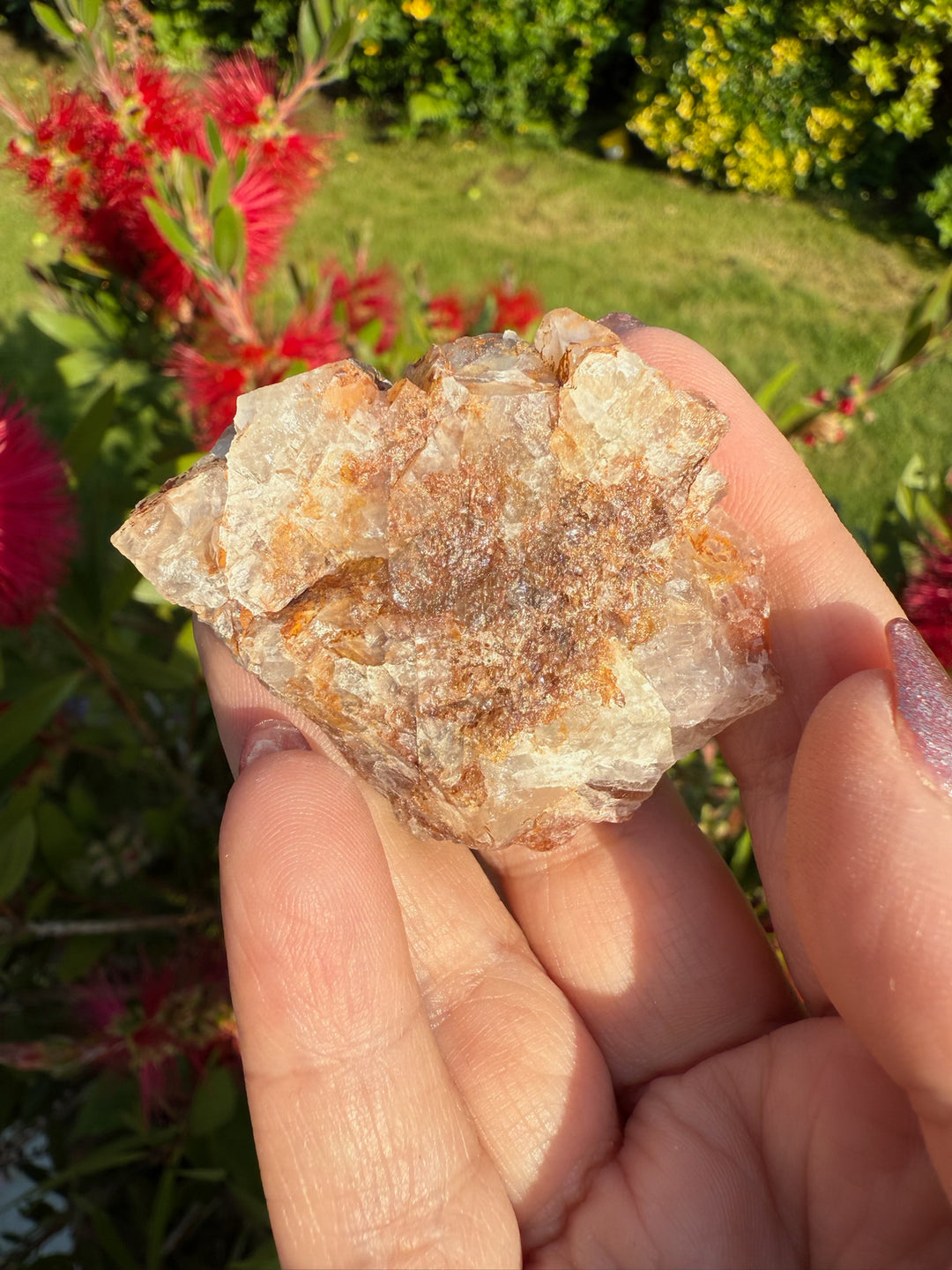 Gypsum on Fluorite Specimen