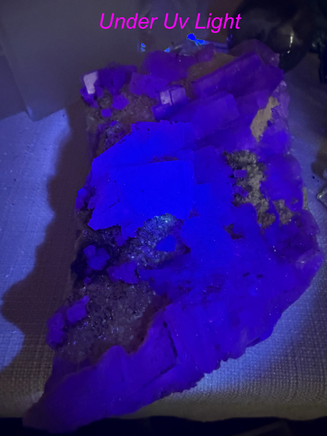UV Reactive Cubic Yellow Fluorite from Beijing Specimen