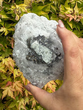 Load image into Gallery viewer, UV Reactive Calcite on Quartz Specimen with Chalcopyrite and Rhodochrosite
