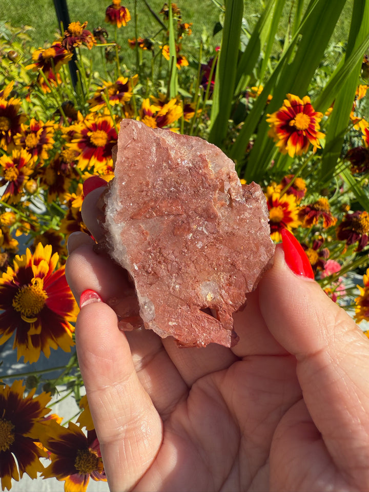 Natural Tangerine Quartz Cluster Specimen