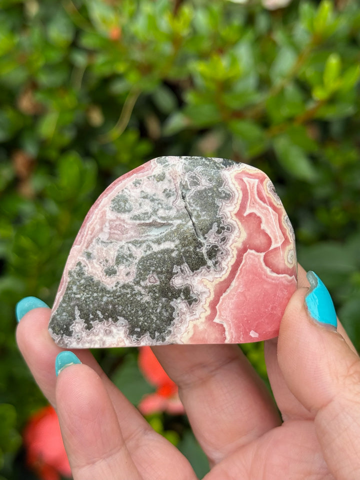 Freestanding Polished Rhodochrosite Specimen