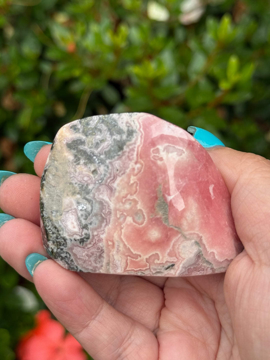 Freestanding Polished Rhodochrosite Specimen