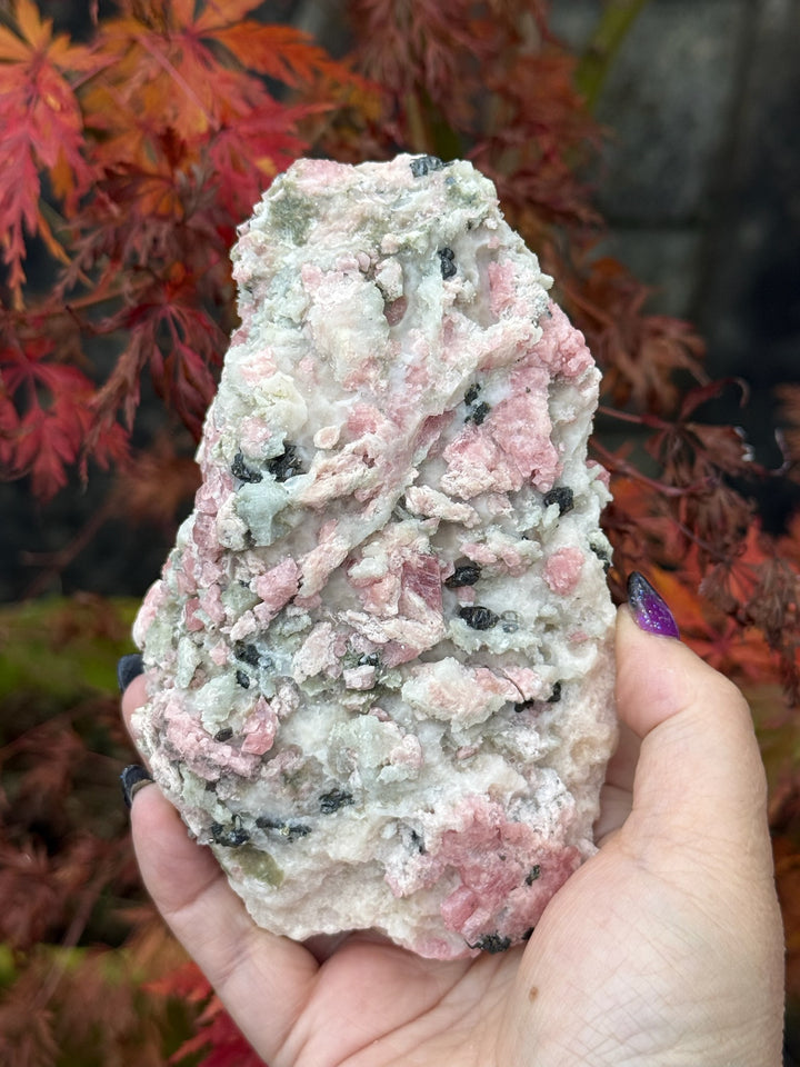 Rhodochrosite Specimen with Uv Calcite Large Statement Piece