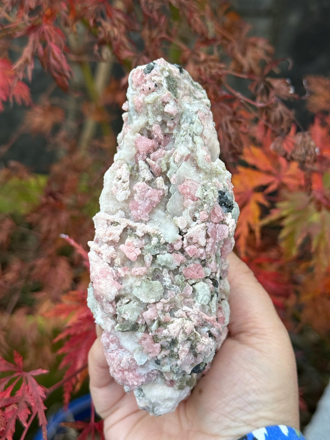 Rhodochrosite Specimen with Uv Calcite Large Statement Piece