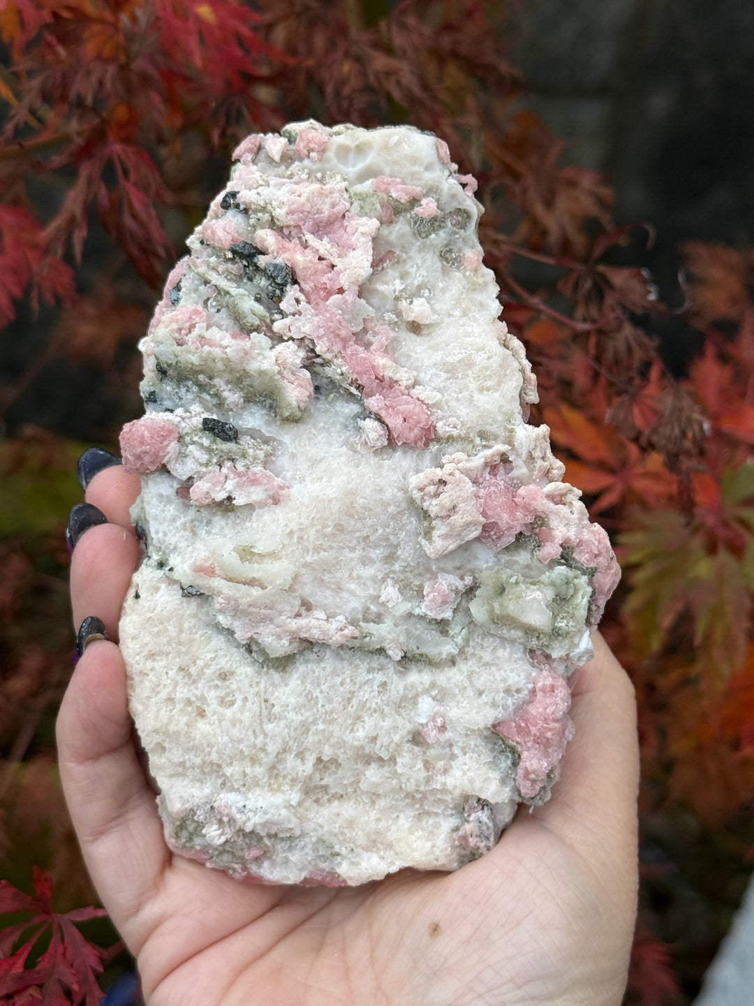 Rhodochrosite Specimen with Uv Calcite Large Statement Piece