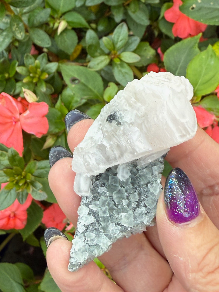 UV Reactive Poker Chip Hexagonal Calcite and Fluorite Specimen