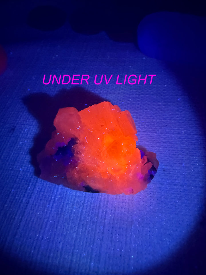 UV Reactive Poker Chip Hexagonal Calcite Specimen