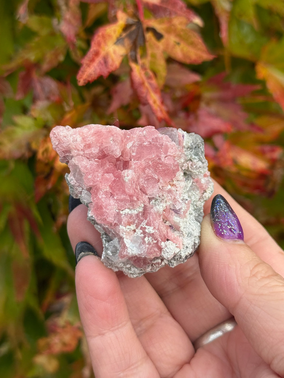 Rhodochrosite and Fluorite Specimen from Guangxi