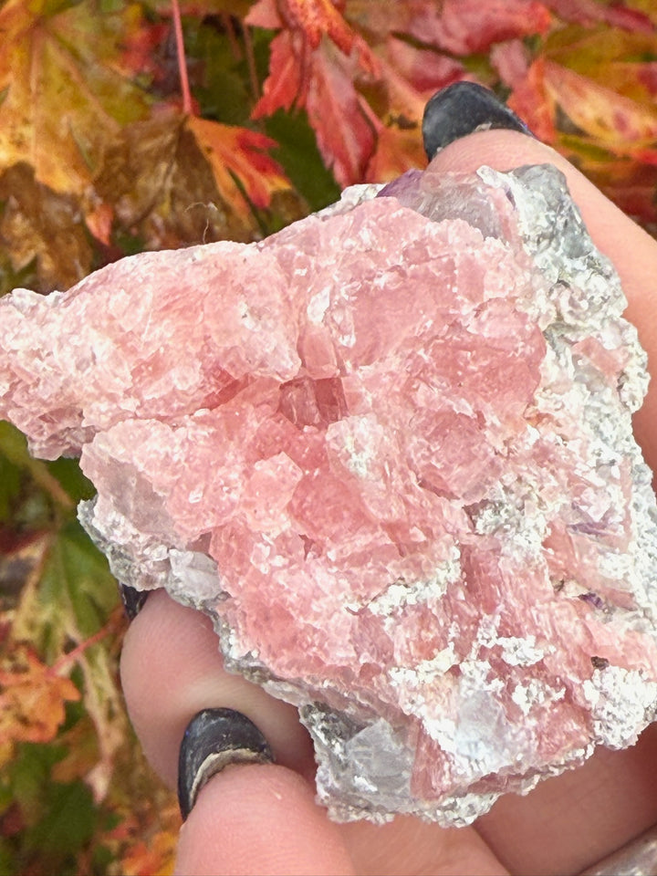 Rhodochrosite and Fluorite Specimen from Guangxi