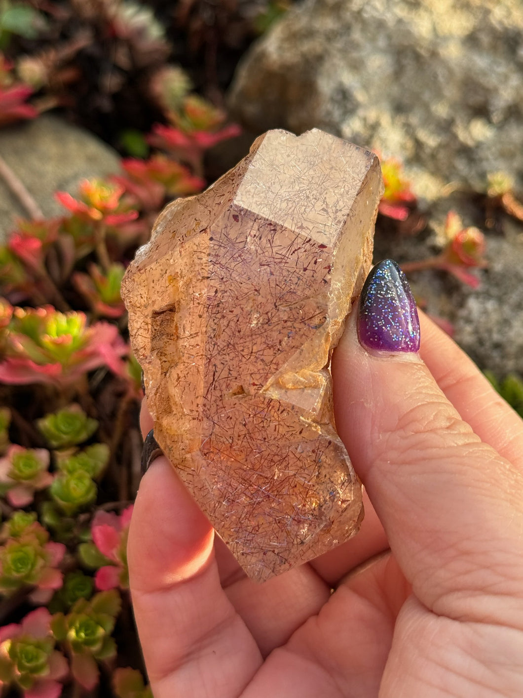 Lepidchrosite Specimen in Quartz Point