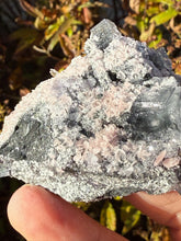 Load image into Gallery viewer, Rhodochrosite with UV reactive Fluorite Cubes Specimen
