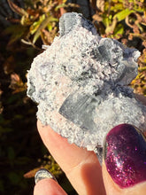 Load image into Gallery viewer, Rhodochrosite with UV reactive Fluorite Cubes Specimen
