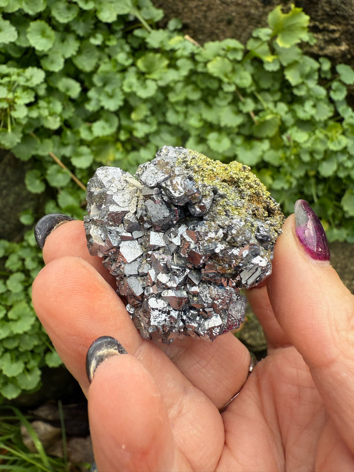 Chalcopyrite on Galena Specimen from Peru