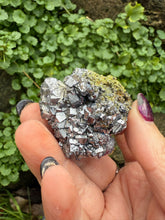 Load image into Gallery viewer, Chalcopyrite on Galena Specimen from Peru
