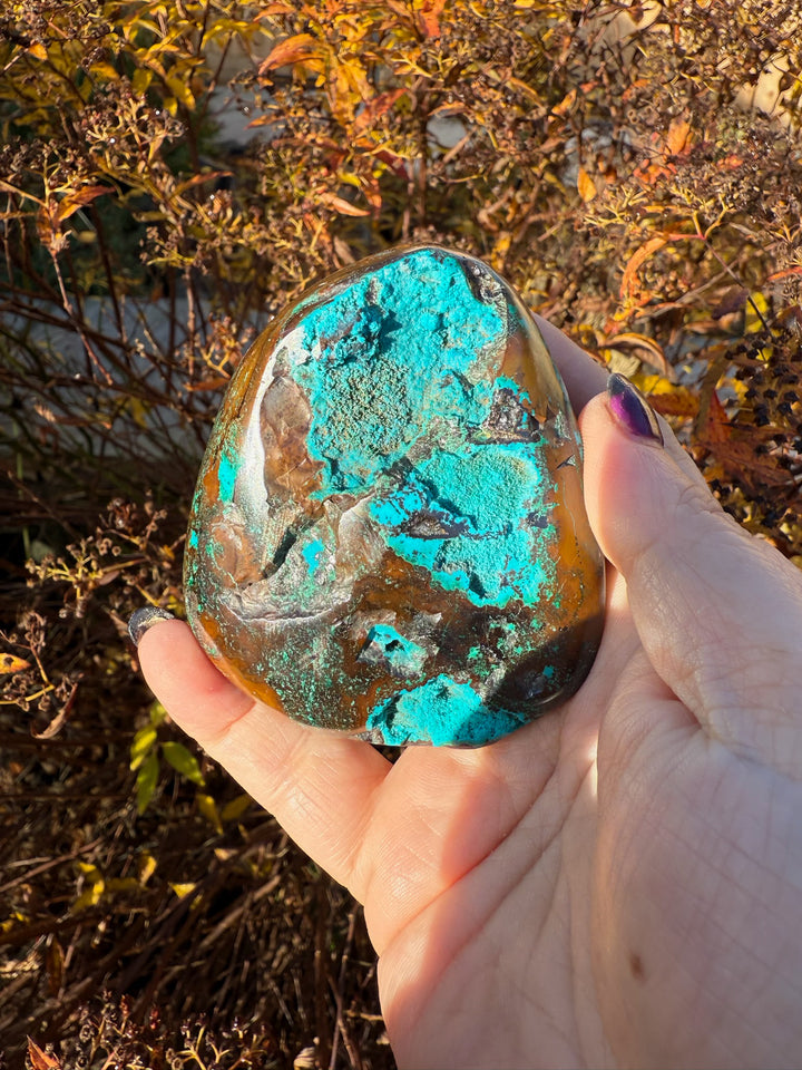 Rare Druzy Chrysocolla and Cuprite Specimen from Peru