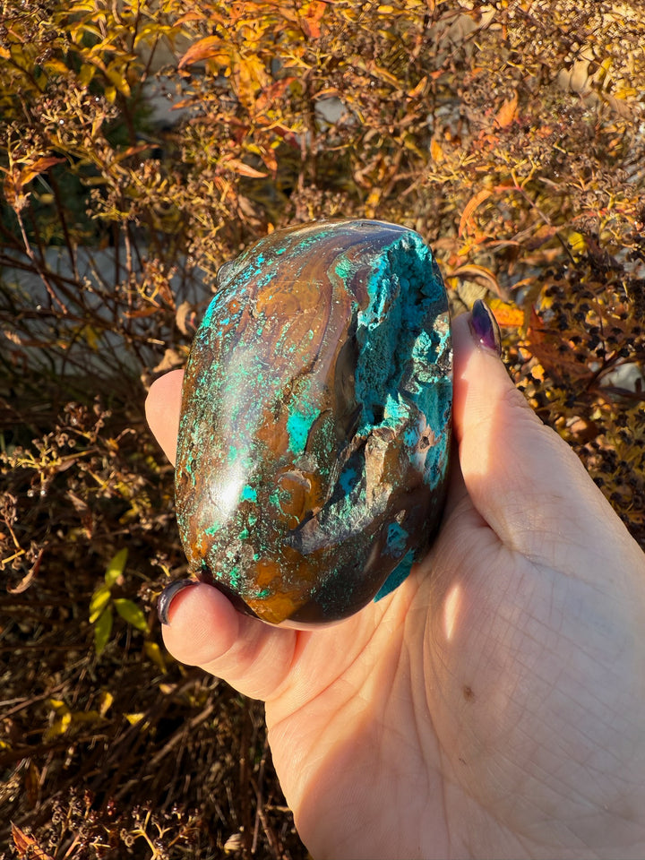 Rare Druzy Chrysocolla and Cuprite Specimen from Peru