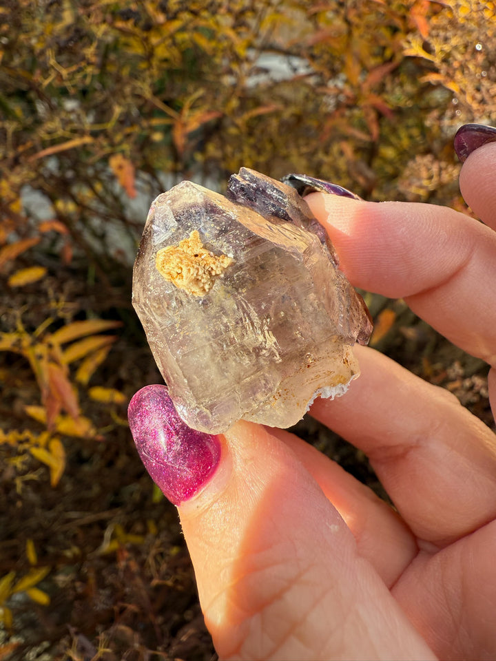 Elestial Smoky Quartz and Amethyst Specimen from Malawi