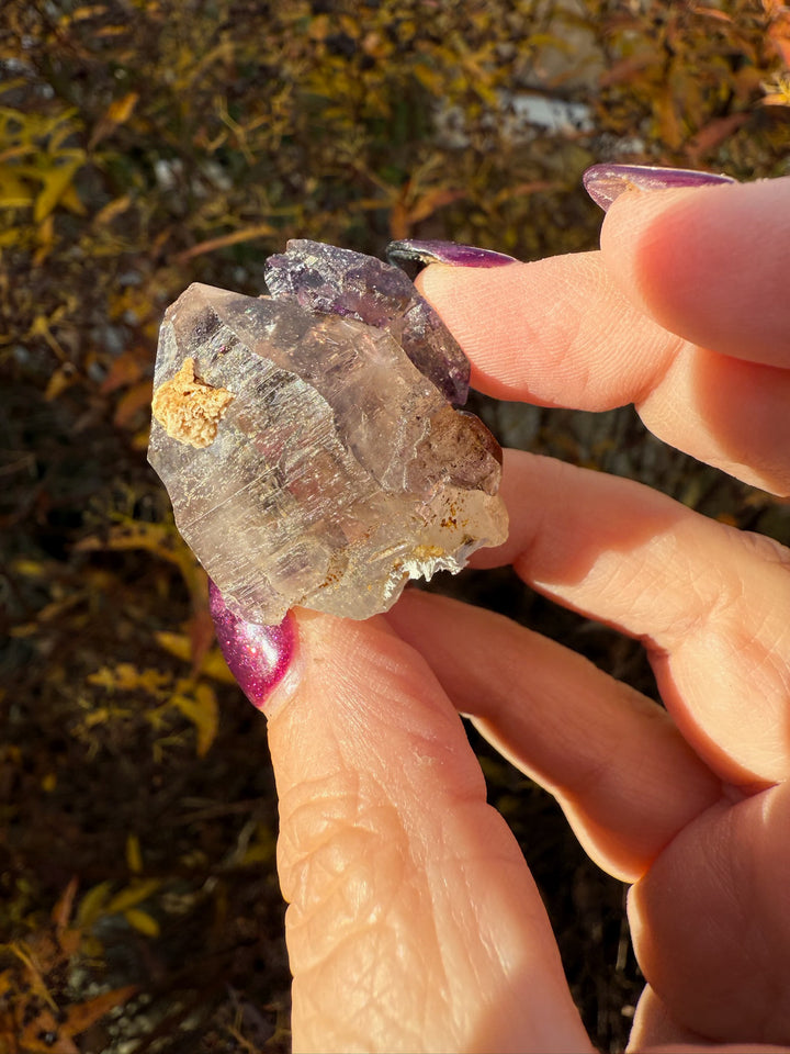 Elestial Smoky Quartz and Amethyst Specimen from Malawi
