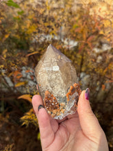 Load image into Gallery viewer, Large Elestial Smoky Quartz with Garnet
