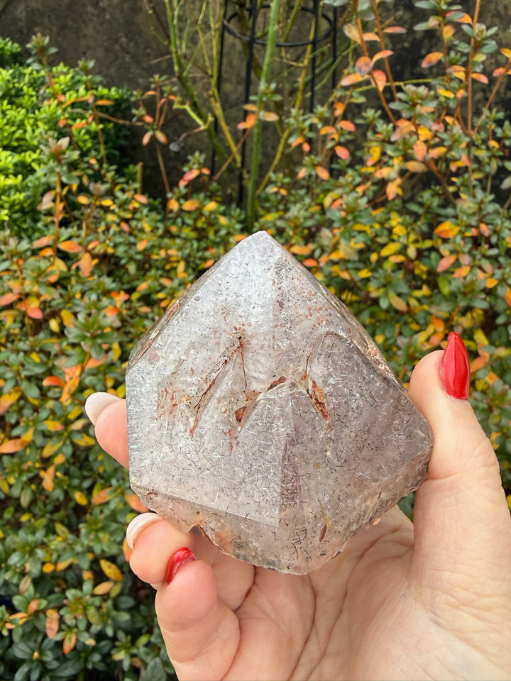 Harlequin Lepidchrosite in Quartz Point Specimen