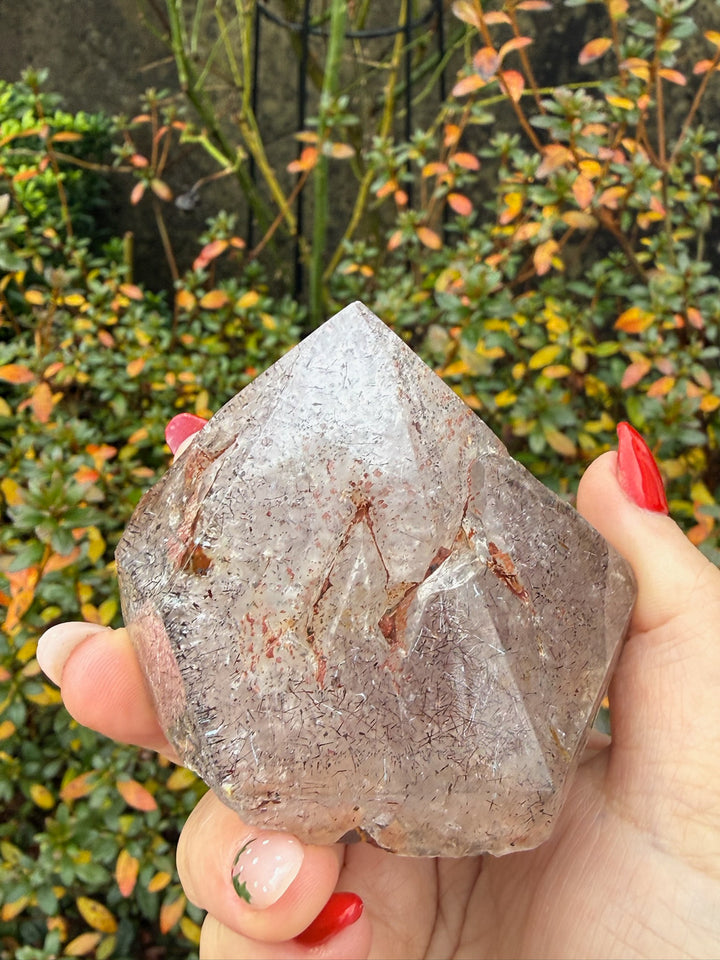 Harlequin Lepidchrosite in Quartz Point Specimen