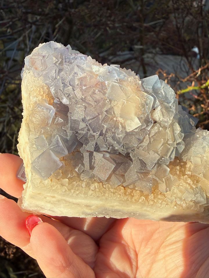 Blue Fluorite in Quartz from New Mexico
