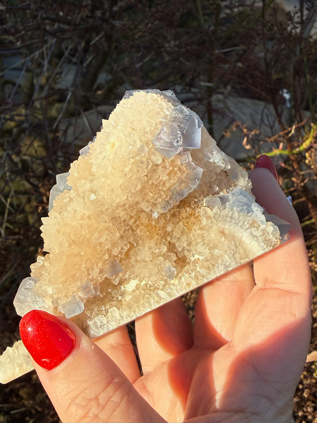Blue Fluorite in Quartz from New Mexico