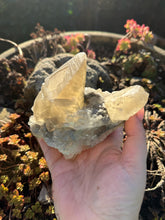 Load image into Gallery viewer, Large Uv Reactive Honey Calcite on Calcite Specimen
