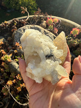 Load image into Gallery viewer, Large Uv Reactive Honey Calcite on Calcite Specimen
