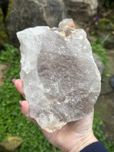 Load image into Gallery viewer, Hematite Elestial Quartz Specimen on a Wooden Stand
