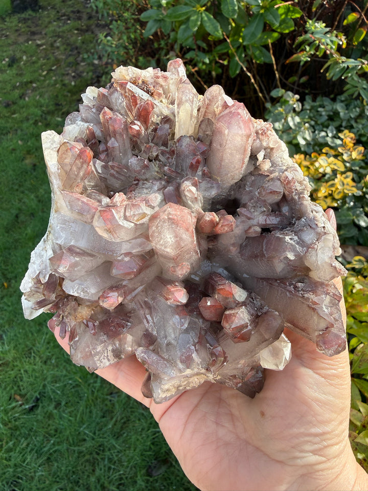 Hematite Phantom Quartz Cluster Specimen from Guangdong