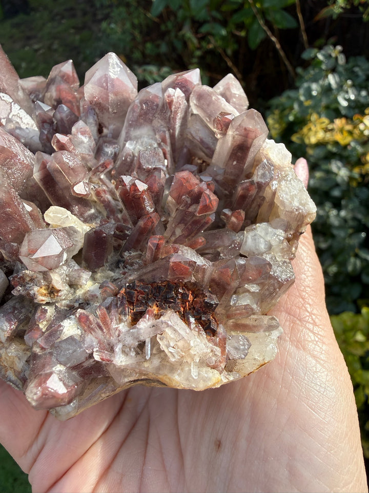 Hematite Phantom Quartz Cluster Specimen from Guangdong