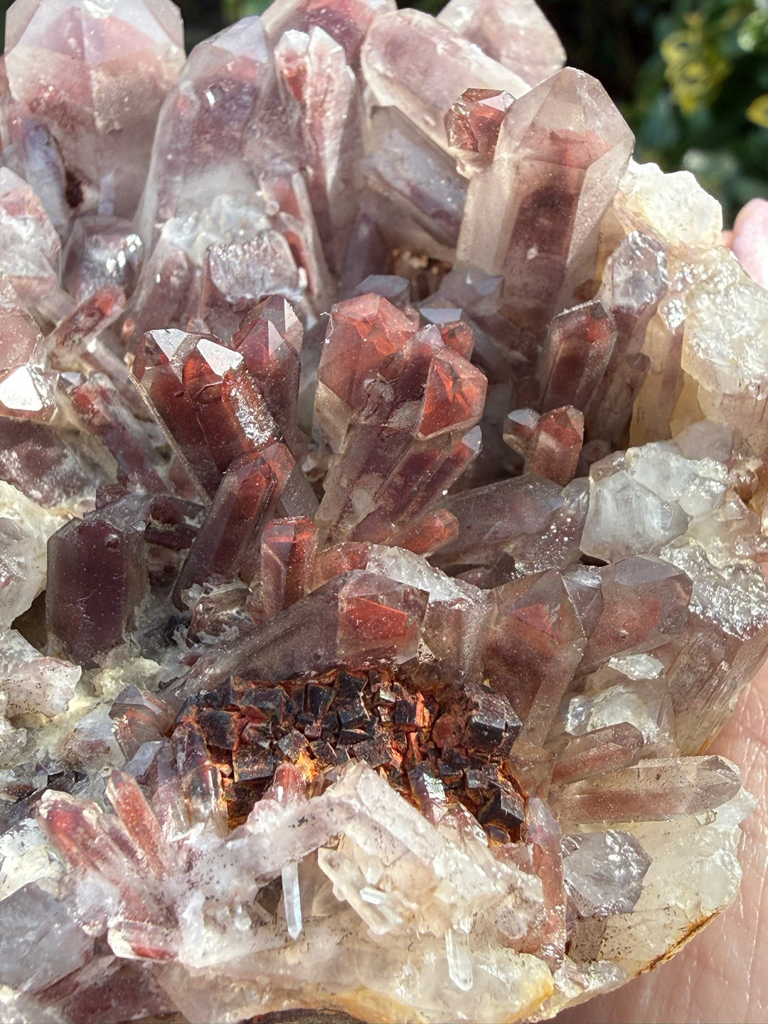 Hematite Phantom Quartz Cluster Specimen from Guangdong
