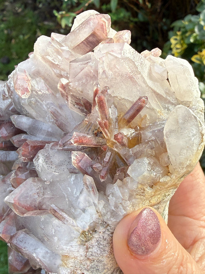 Hematite Phantom Quartz Cluster Specimen from Guangdong