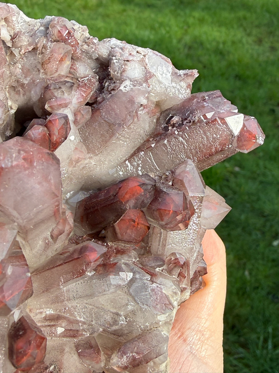 Hematite Phantom Quartz Cluster Specimen from Guangdong